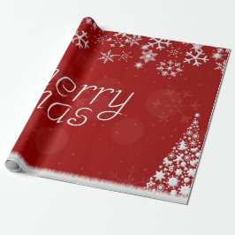 Classic Red and White Festive Merry Christmas Wrap Cadeaupapier