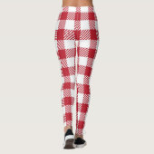 Classic Red and White Gingham Checkered Pattern Leggings (Achterkant)
