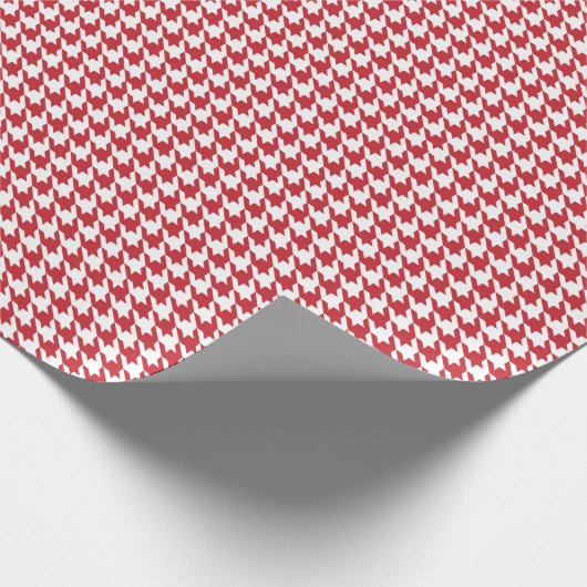 Classic Red and White Houndstooth Pattern Cadeaupapier (Hoek)