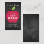 Classic Red Apple Chalkboard leraar Visitekaartje (Voorkant / Achterkant)