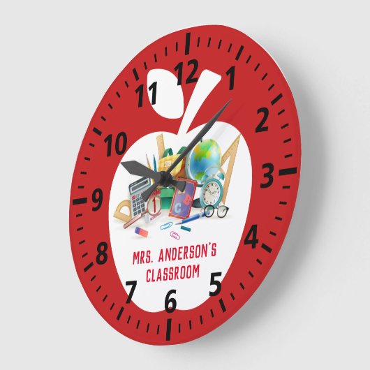 Classic Red Apple Classroom Grote Klok (Hoek)