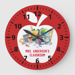 Classic Red Apple Classroom Grote Klok