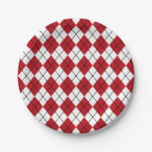 Classic Red Argyle BBQ Picnic Summer Papieren Bordje (Voorkant)