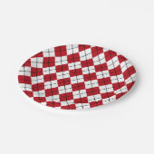 Classic Red Argyle BBQ Picnic Summer Papieren Bordje (Gekanteld)