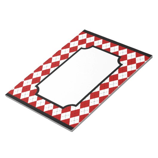 Classic Red Argyle Kitchen Notitieblok (Schuin)