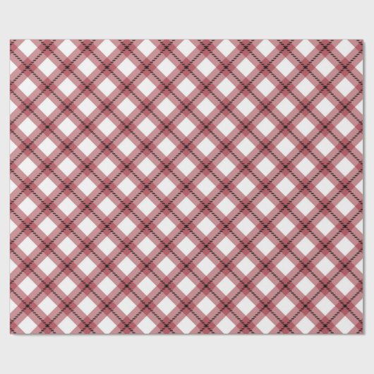 Classic Red Argyle Plaid Christmas Cadeaupapier (Vlak)