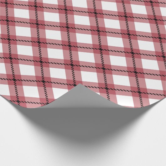 Classic Red Argyle Plaid Christmas Cadeaupapier (Hoek)