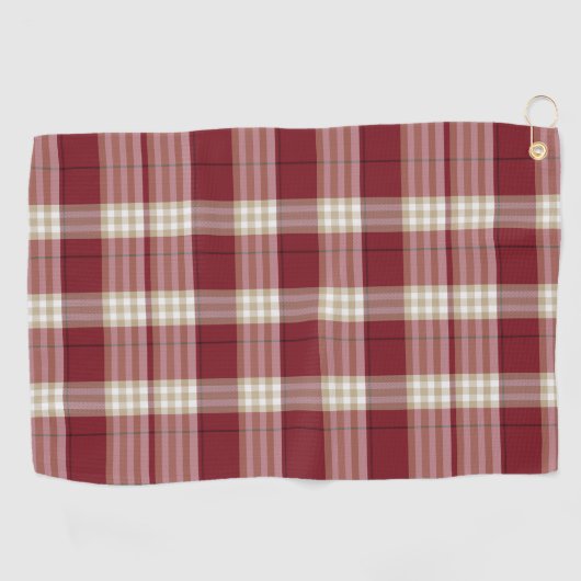 Classic Red Beige Plaid Golfhanddoek (Horizontaal)
