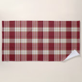 Classic Red Beige Plaid Strandlaken (Voorkant)