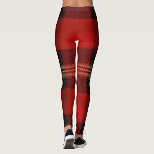 Classic Red Black Buffalo Plaid Flannel Leggings (Achterkant)