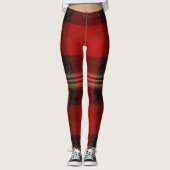 Classic Red Black Buffalo Plaid Flannel Leggings (Voorkant)