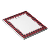 Classic Red Black Buffalo Pset Tartan Naam Notitieblok (Schuin)