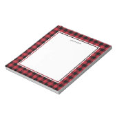Classic Red Black Buffalo Pset Tartan Naam Notitieblok (Linkerzijde)