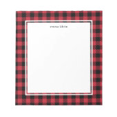 Classic Red Black Buffalo Pset Tartan Naam Notitieblok (Voorkant)