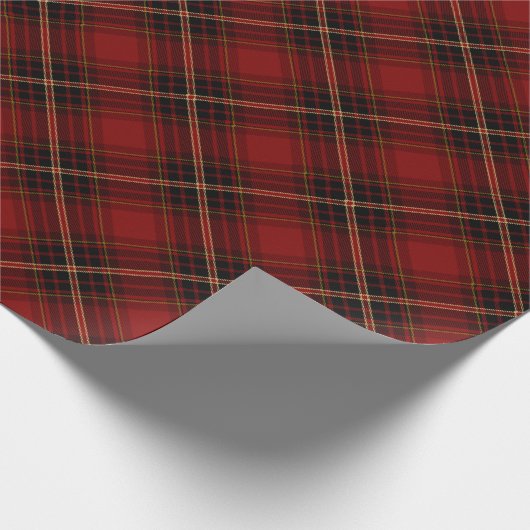 Classic Red, Black & Gold Kerstmis Cadeaupapier (Hoek)