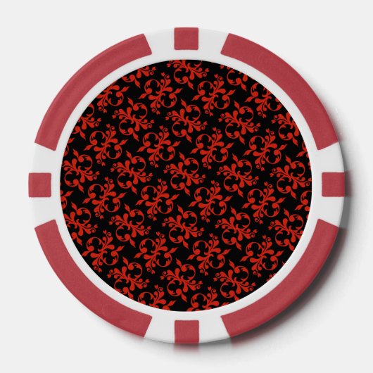Classic Red Black Pattern Poker Chips (Voorkant)