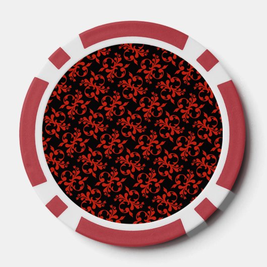 Classic Red Black Pattern Poker Chips (Achterkant)