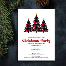 Classic Red Black Plaid Holiday Party Printable Kaart