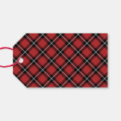 Classic Red Black Tartan met kerstcadeaus Label Cadeaulabel (Achterkant Horizontaal)