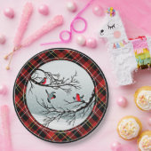 Classic Red Black Yellow White Tartanpatroon Papieren Bordje (Feest)