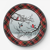 Classic Red Black Yellow White Tartanpatroon Papieren Bordje (Voorkant)