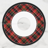 Classic Red Black Yellow White Tartanpatroon Wijnglaslabel (Voorkant)