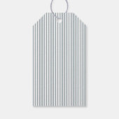 Classic Red Blue Stripes & Bow Frame Christmas  Cadeaulabel (Achterkant)