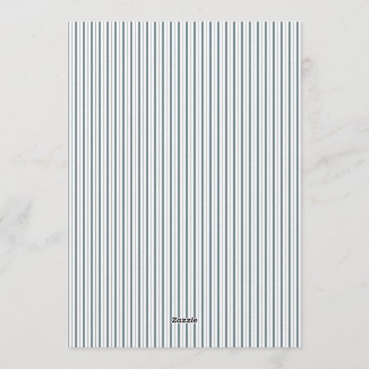 Classic Red Blue Stripes & Bow Frame Christmas Kaart (Achterkant)