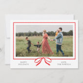 Classic Red Bow Photo  Feestdagenkaart (Voorkant)