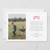 Classic Red Bow Photo  Feestdagenkaart (Achterkant)