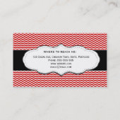 Classic Red Chevron Visitekaartje (Achterkant)