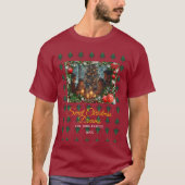 Classic Red Christmas Greeting Photo T-shirt (Voorkant)