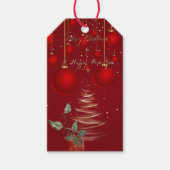  Classic Red Christmas Ornaments Christmas  Cadeaulabel (Voorkant)