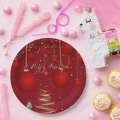  Classic Red Christmas Ornaments Christmas  Papieren Bordje (Feest)