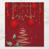  Classic Red Christmas Ornaments Christmas  Wijn Etiket (Enkel label)