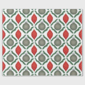 Classic Red Christmas Ornaments Wrapping Paper Cadeaupapier (Vlak)