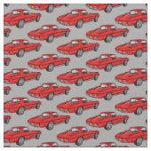 Classic Red Corvette Design Fabric Stof (Close Up)