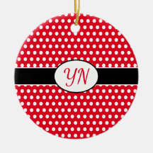 Classic Red Custom initialen Polka Dot