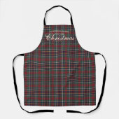 Classic Red Dark Blue Green Plaid Pattern Apron Schort (Voorkant)