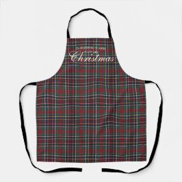 Classic Red Dark Blue Green Plaid Pattern Apron Schort