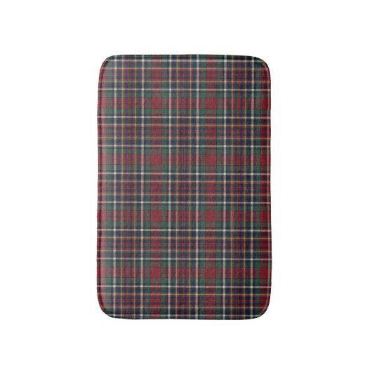 Classic Red Dark Blue Green Plaid Pattern Badmat (Voorkant Verticaal)