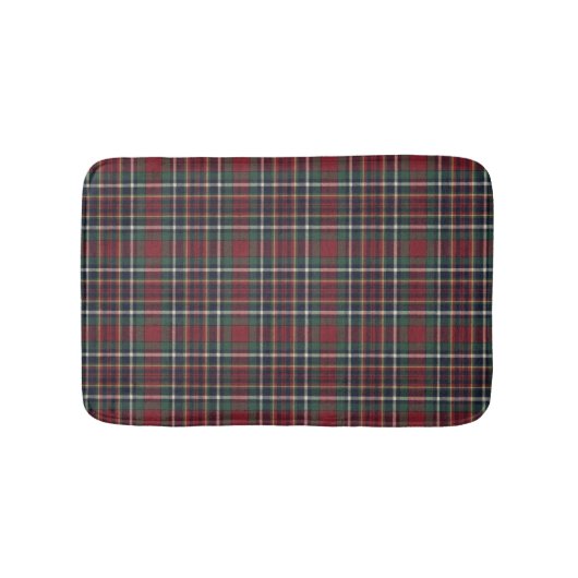 Classic Red Dark Blue Green Plaid Pattern Badmat (Voorkant)