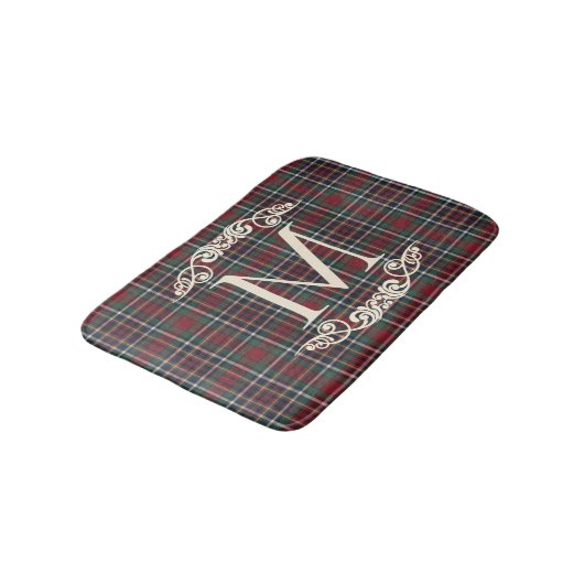 Classic Red Dark Blue Green Plaid Pattern Badmat (Gekanteld)