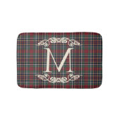 Classic Red Dark Blue Green Plaid Pattern Badmat (Voorkant)