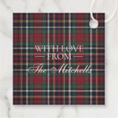 Classic Red Dark Blue Green Plaid Pattern Bedankjes Labels (Achterkant)