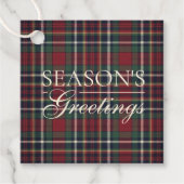 Classic Red Dark Blue Green Plaid Pattern Bedankjes Labels (Voorkant)