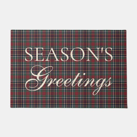 Classic Red Dark Blue Green Plaid Pattern Deurmat (Voorkant)