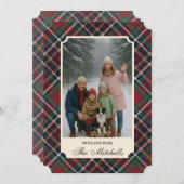 Classic Red Dark Blue Green Plaid Pattern Feestdagenkaart (Voorkant / Achterkant)