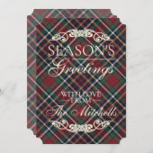 Classic Red Dark Blue Green Plaid Pattern Feestdagenkaart (Voorkant / Achterkant)