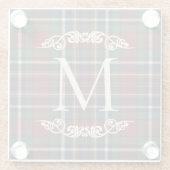 Classic Red Dark Blue Green Plaid Pattern Glazen Onderzetter (Achterkant)